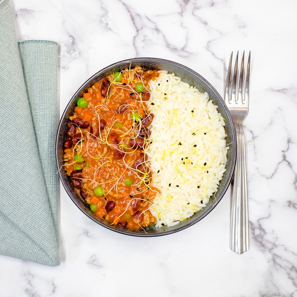 Chili con carne, riz basmati